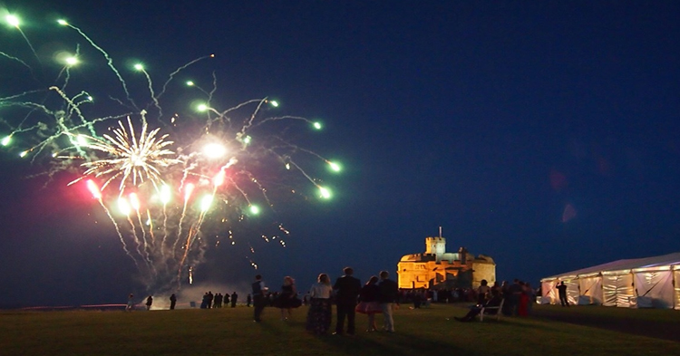 Fireworks at Pendennis Castle in Falmouth