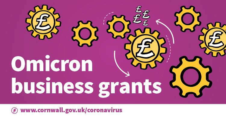 Image text reads 'Omicron business grants'