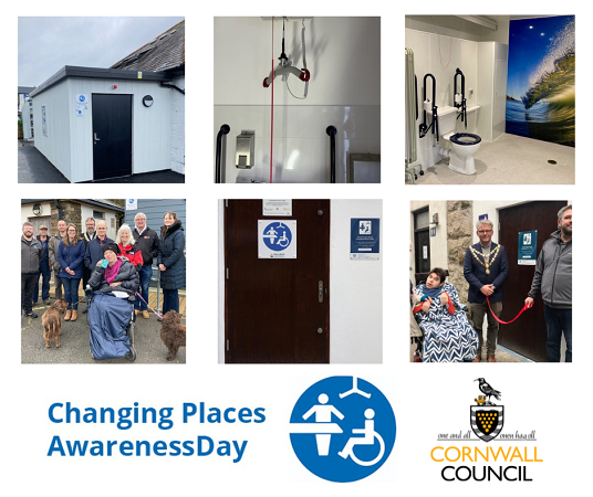 6 images of Changing Places facilities across Cornwall