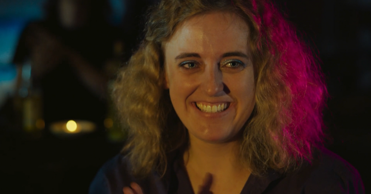 A girl smiling