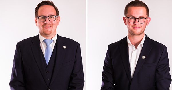 Cllr Richard Pears (left) and Cllr Connor Donnithorne (right)