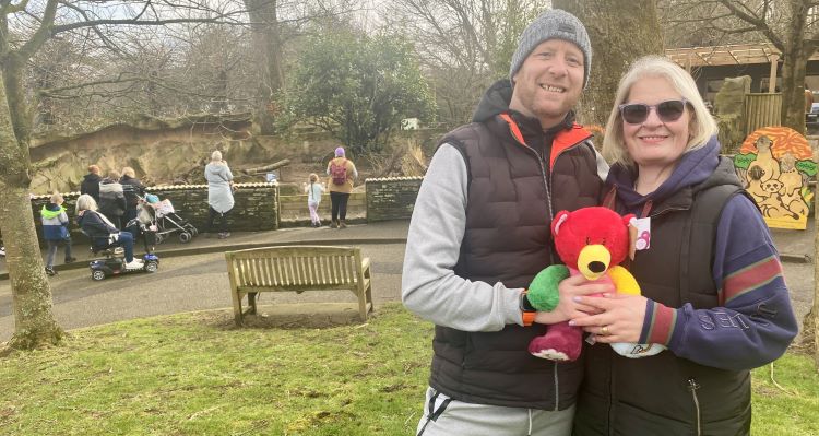 Foster carers Duncan and Jo at Newquay Zoo