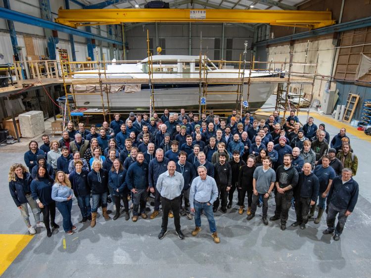 The team at Cockwells Modern Classic Boatbuilding. Image credit Cockwells