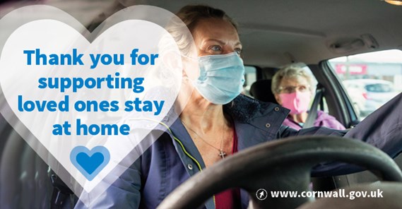 Graphic saying: Thank you for supporting loved ones stay at home