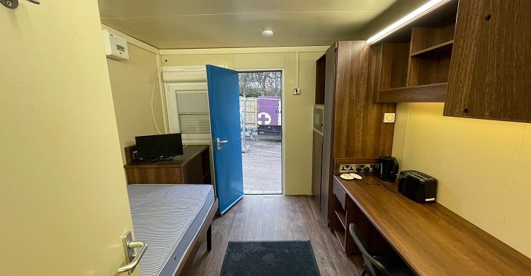 The inside of one of the cabins in Camborne