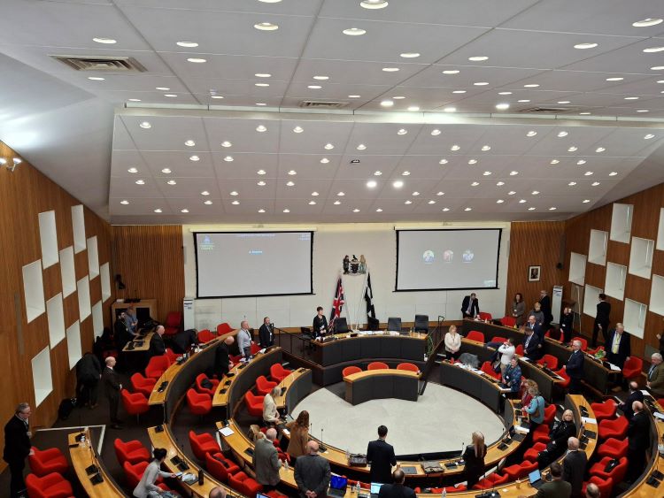 The council chamber at County Hall