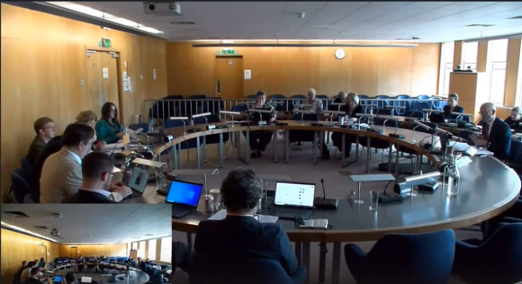 Cornwall Council cabinet meeting with members sat around a circular table