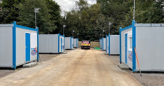The cabins at New County Hall