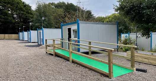 The cabins at New County Hall