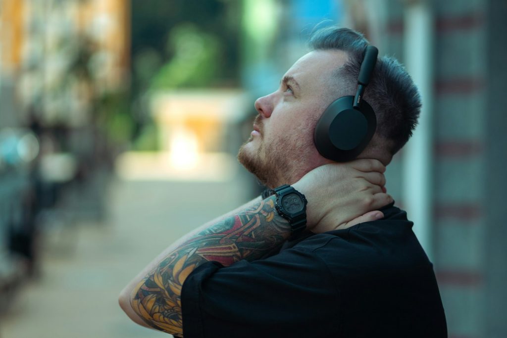 a man wearing headphones