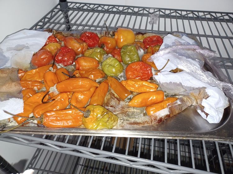 Mouldy peppers found at the restaurant