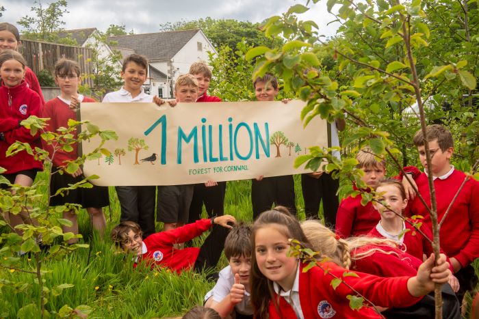 Stithians School celebrate 1m trees for Forest for Cornwall