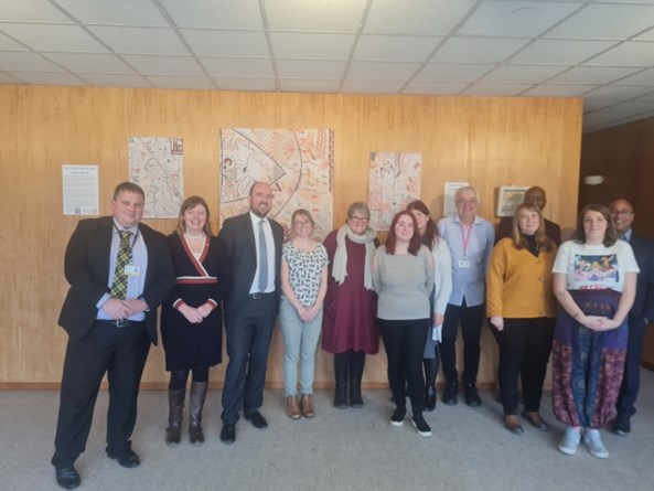 Transport Minister Richard Holden with Carefree and Barnardo's representatives