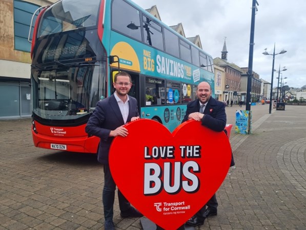 Cllr Connor Donnithorne with Transport Minister Richard Holden