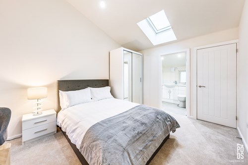 An example of how a bedroom inside the new homes will look