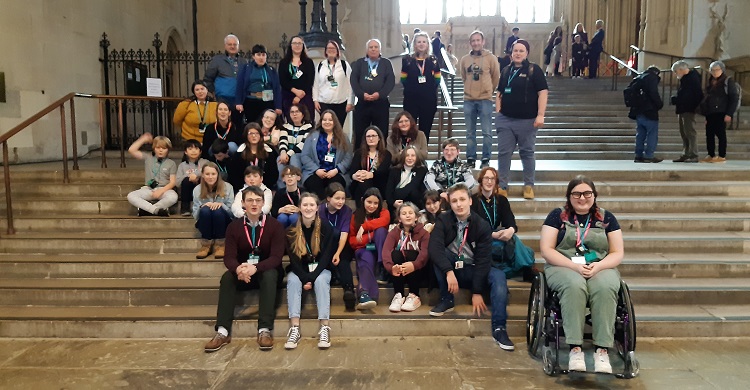 Youth Council members from Cornwall on their trip to the Houses of Parliament